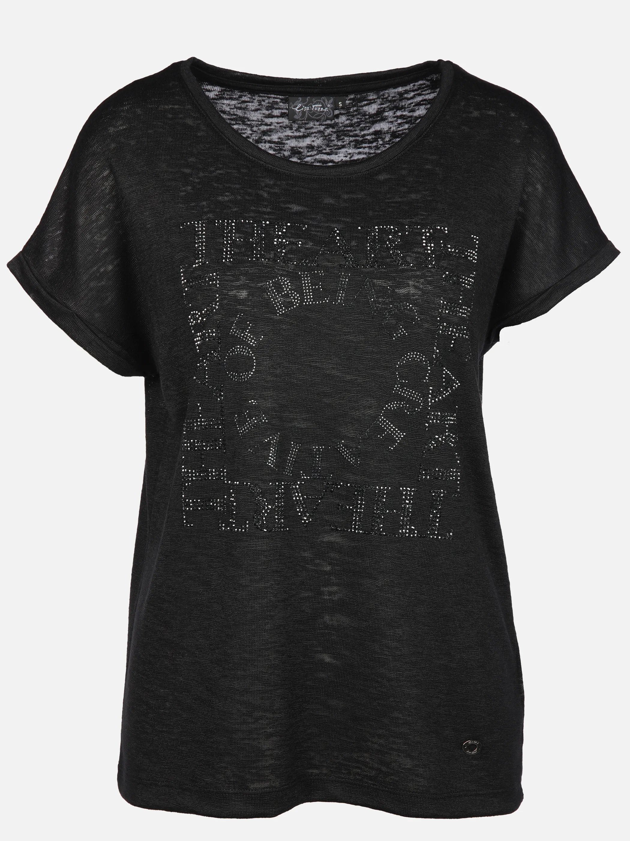 Lisa Tossa Da-Shirt m. Strassapplikation Schwarz 908158 SW 1