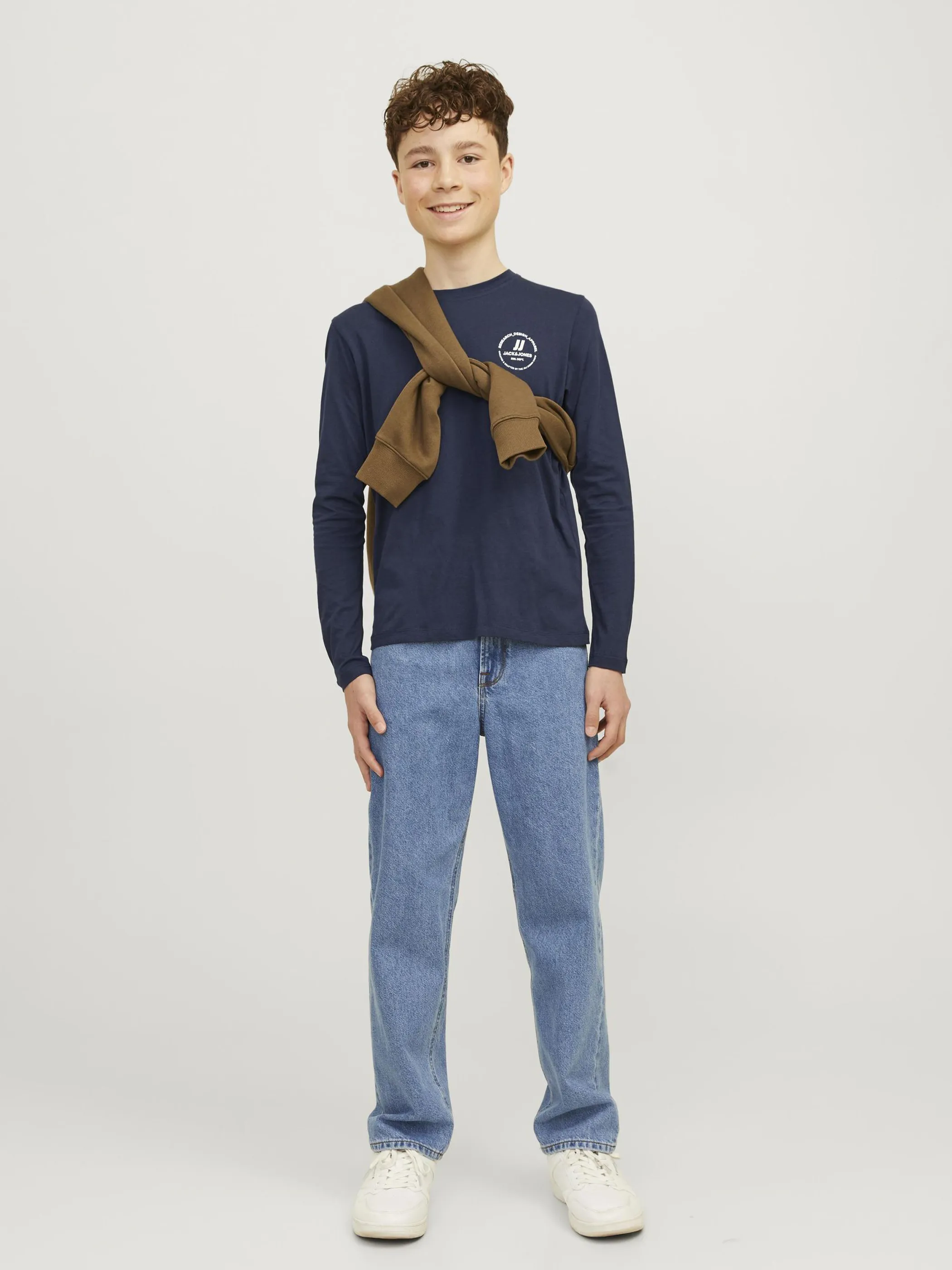 Jack&Jones Junior 12258973 JJESWIFT TEE LS NOOS Blau 897112 175876 4