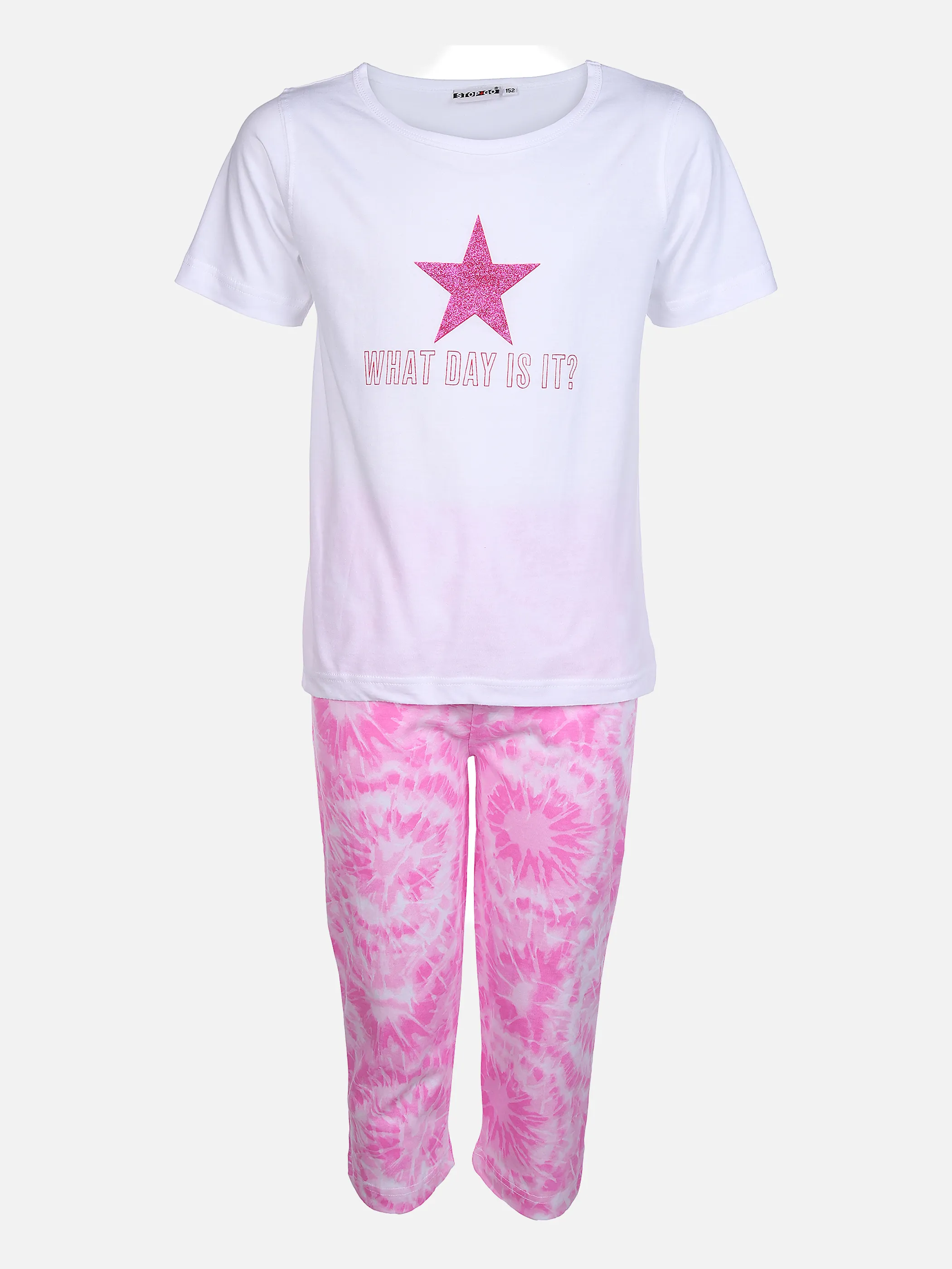 Stop + Go TG Pyjama Set Shirt +3/4 Pant Blau 862754 ROSE/BLUE 1