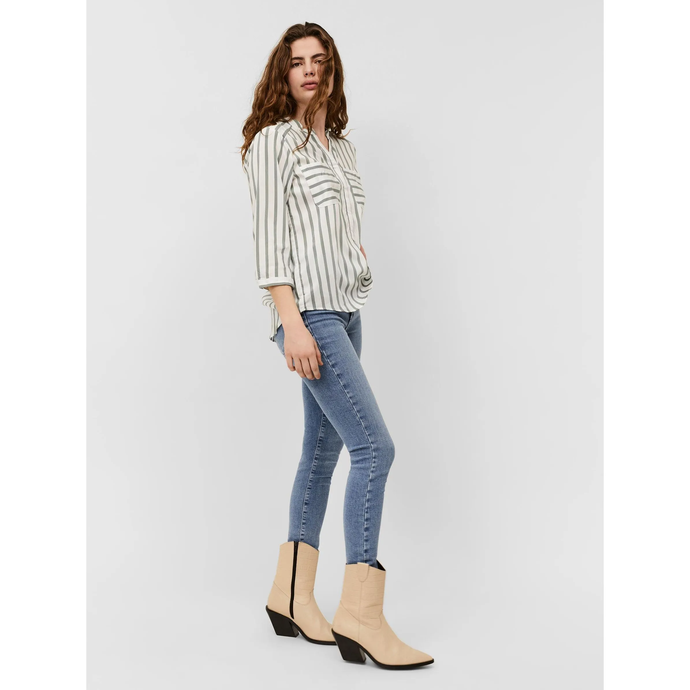 Vero Moda 10188642 VMERIKA STRIPE 3/4 SH Weiß 773517 175598077 4