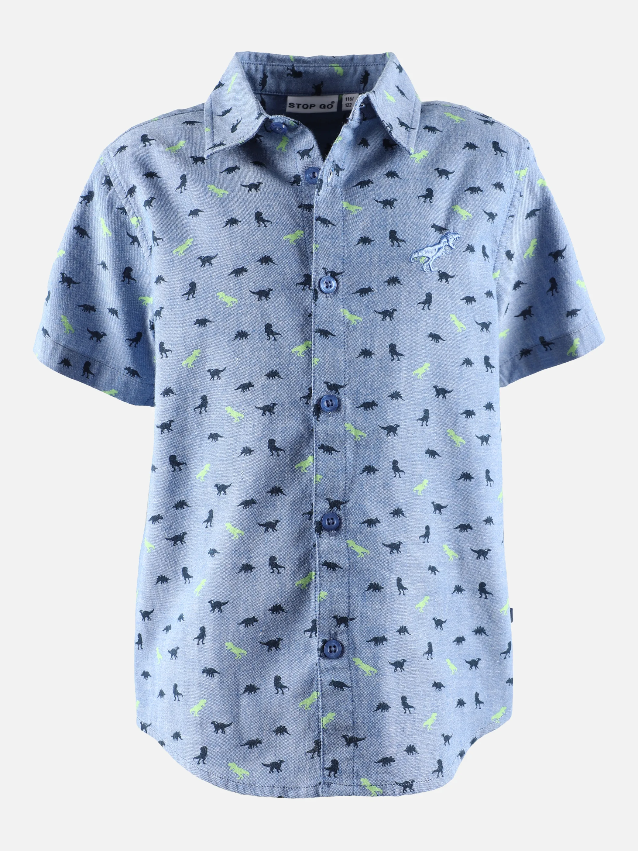 Stop + Go KJ Hemd 1/2 Arm in blau mit AOP Blau 875949 BLAU 1 Stop + Go KJ Hemd 1/2 Arm in blau mit AOP Blau 875949 BLAU 1