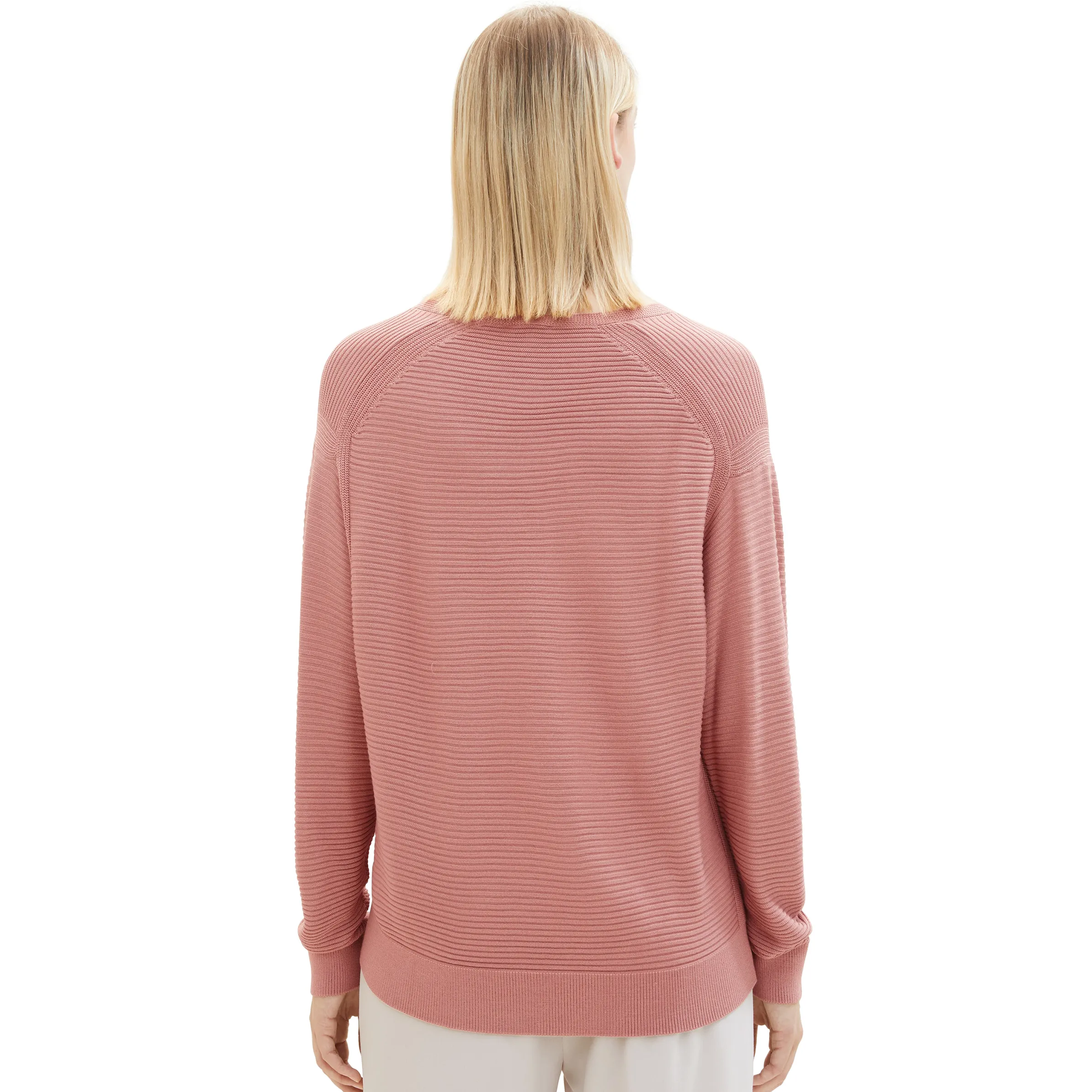 Tom Tailor 1037752 Knit rib v-neck Rosa 883869 32224 2