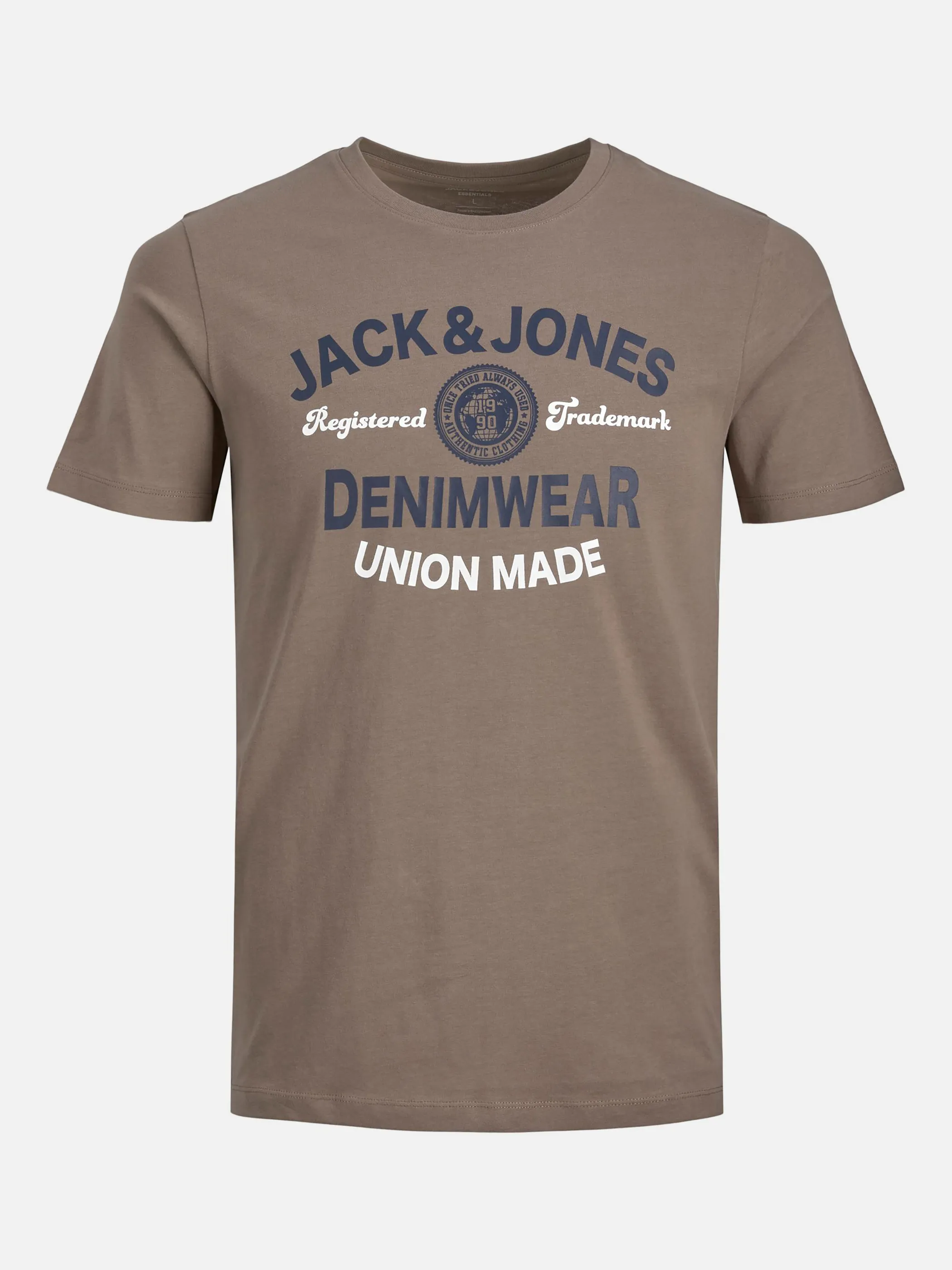 Jack Jones 12220500 JJELOGO TEE SS O-NECK Braun 872273 176574 1