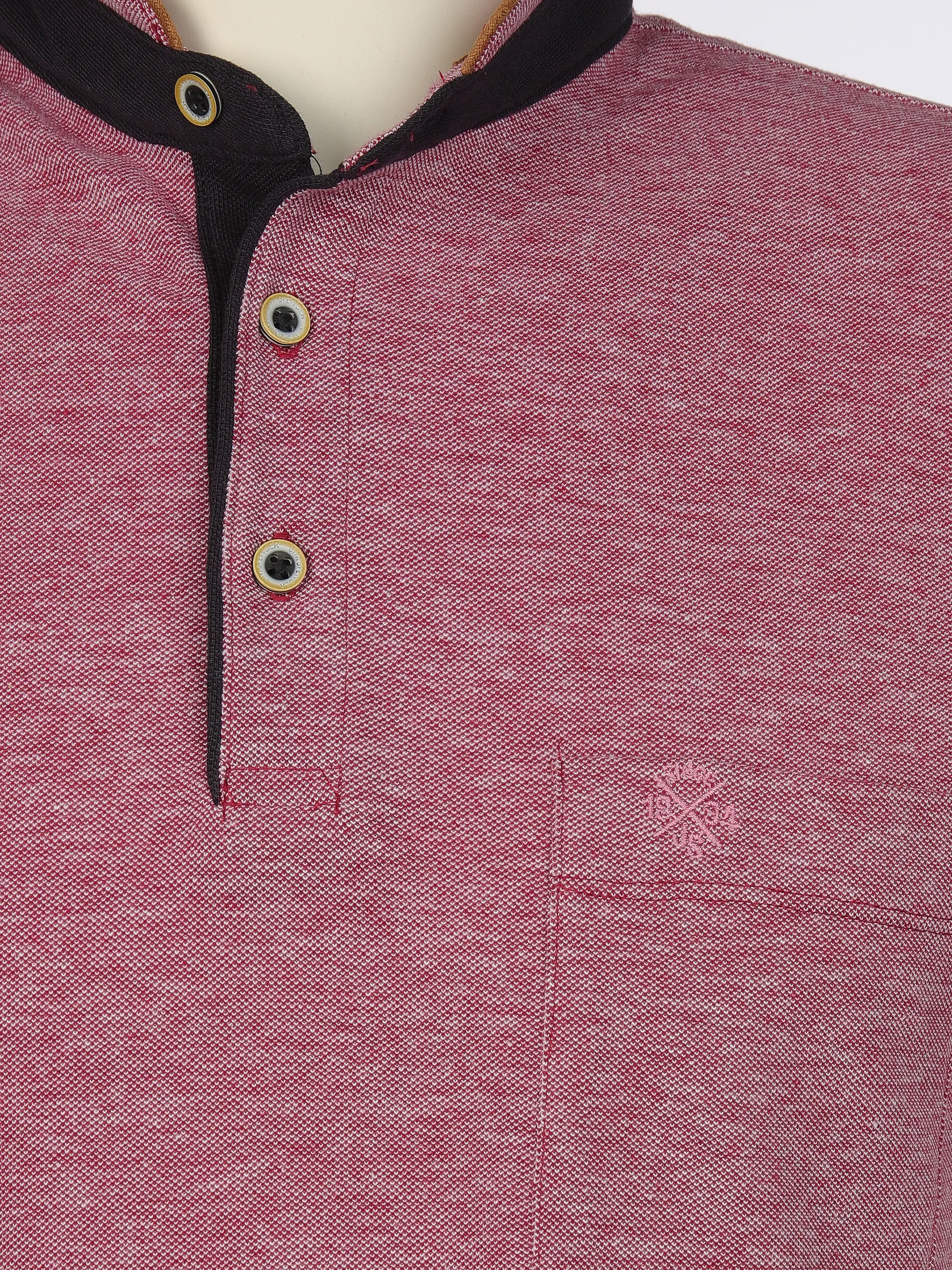 Jim Spencer He. Stehkragenshirt 1/2 Arm twisted Rot 906251 BERRY 3