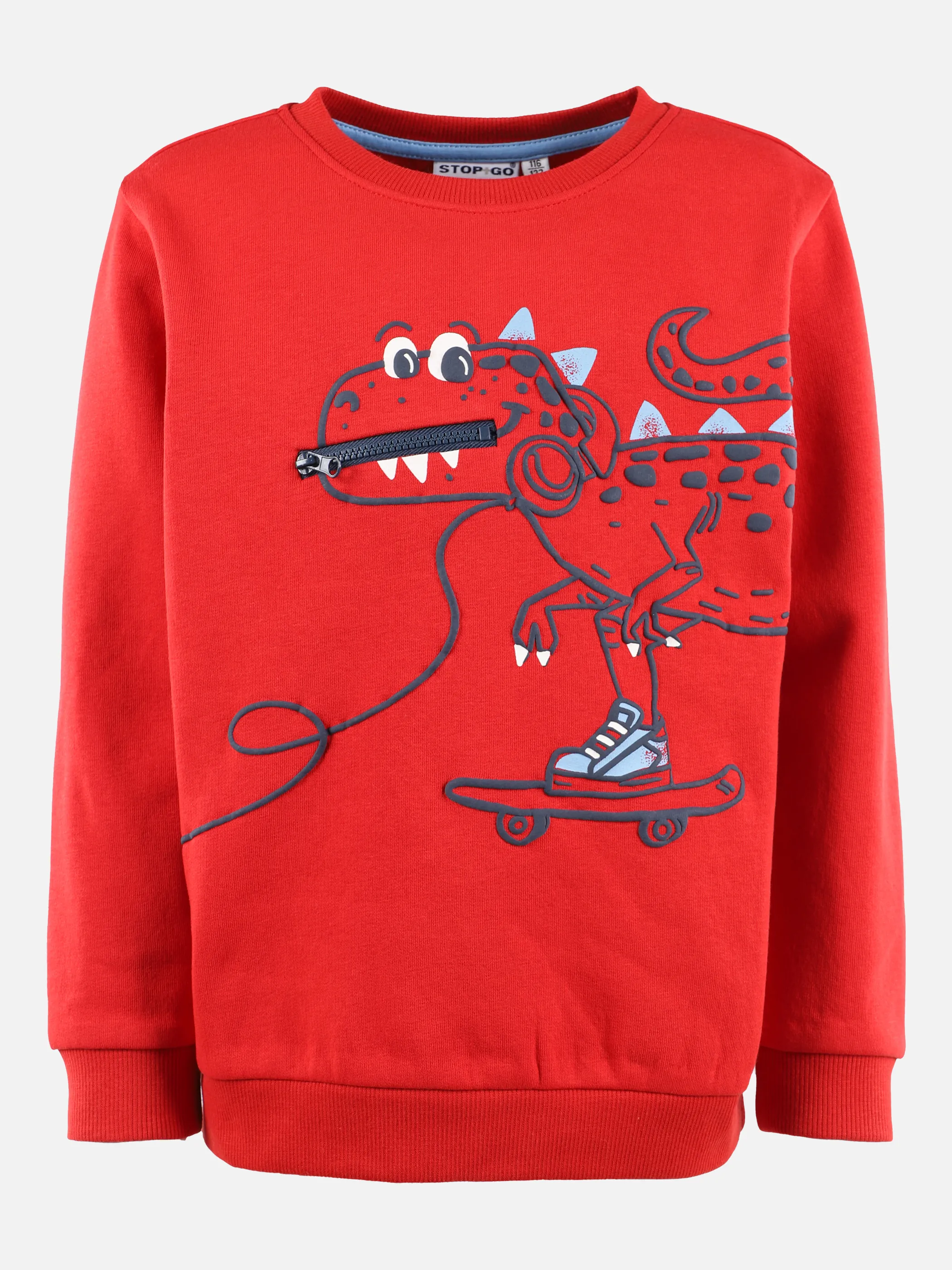 Stop + Go KJ Sweater in rot und blau mit Dino Applikation Rot 881559 ROT 1