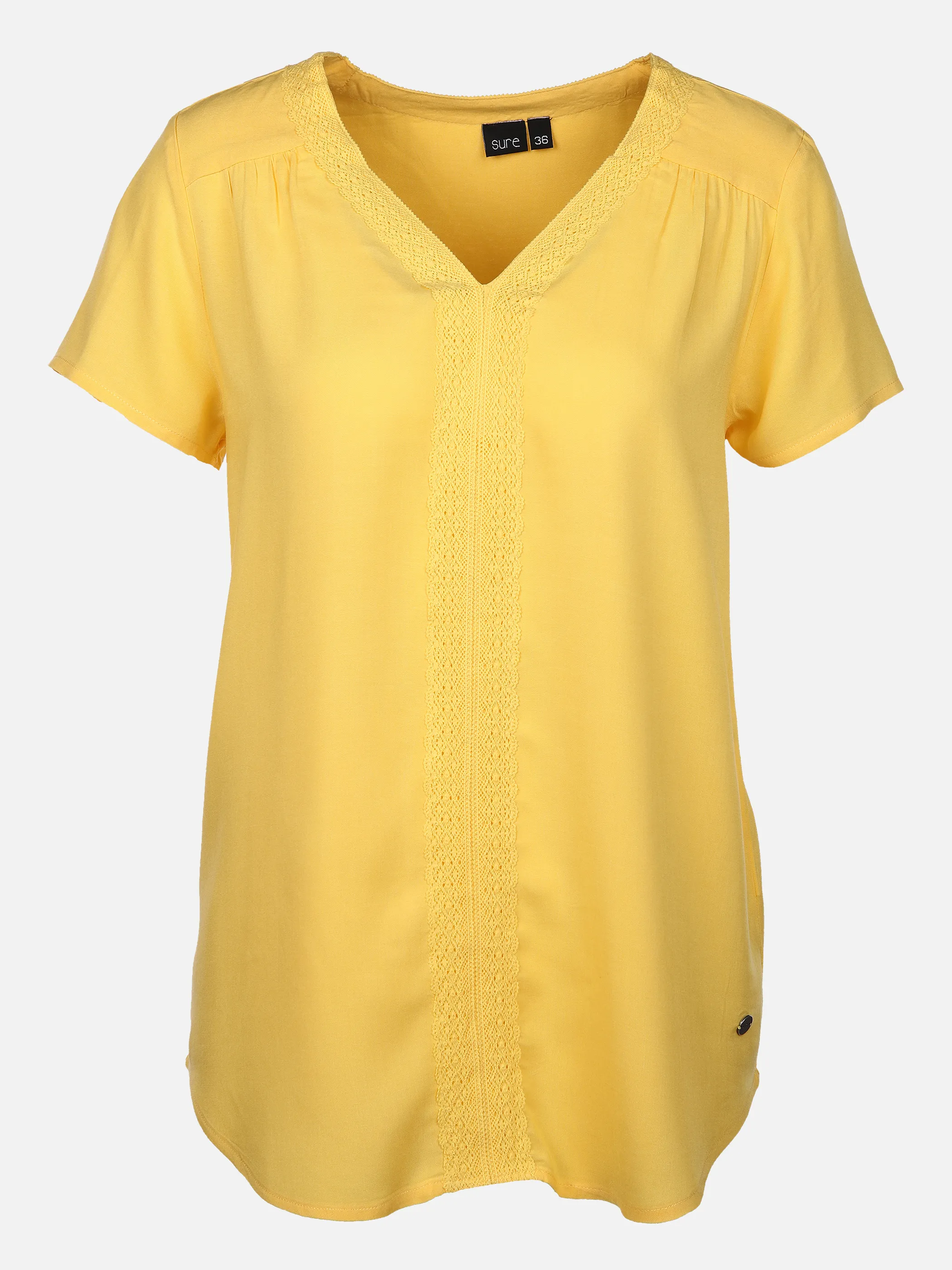 Sure Da-Viskosebluse V-Ausschnitt Gelb 853388 CURRY 1 Sure Da-Viskosebluse V-Ausschnitt Gelb 853388 CURRY 1